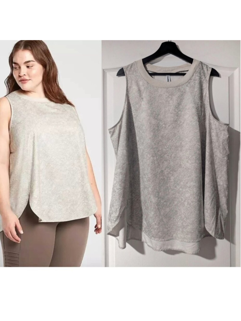 NEW! Athleta | Zephyr Print Tank In Viper Grey